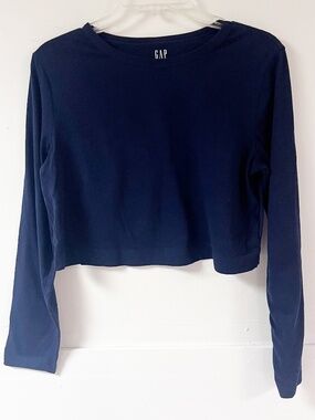 GAP Organic Cotton VintageSoft Crop T-Shirt Navy Blue Size M